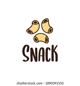 Snack-Logo-Design mit Makkaroni-Symbol