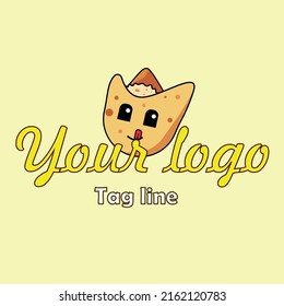 Snack Logo Vector Illustration, Logo Cute, Kawai Style, Icon Snack, EPS 10