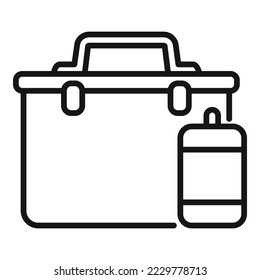 Snack Lunch Box Symbol Umrandung Vektorgrafik. Abendessen. Gesundes Essen