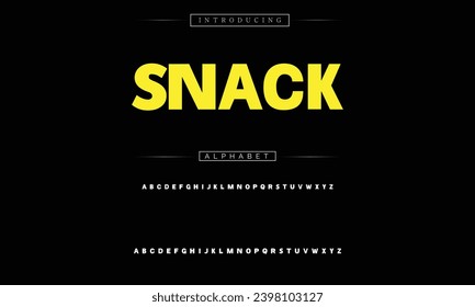 Snack Modern Bold Font. Sans Serif Font. Regular Italic Uppercase Lowercase Typography urban style alphabet fonts for fashion, sport, technology, digital, movie, logo design, vector