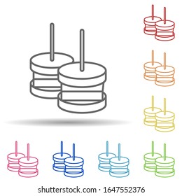 Icono de estilo multicolor. Línea delgada simple, contorno vector de iconos de comida rápida para ui y ux, sitio web o aplicación móvil