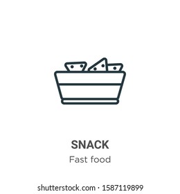 Snack outline vector icon. Thin line black snack icon, flat vector simple element illustration from editable fast food concept isolated on white background