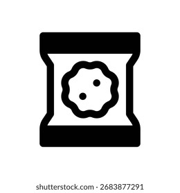 Merienda. Icono de Vector de trazo delineado con detalles rellenos de negro.