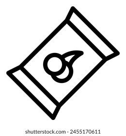 Snack package icon outline vector. Candy chip. Food bag