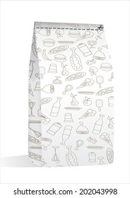 Snack package. Packing for the isolation of the product on a white background with path