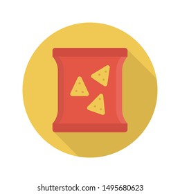 Snack Packet Glyph Flat Vector Icon