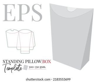 Snack pillow packaging with stenciled die cut template and 3D mockup