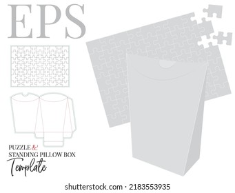 Snack pillow packaging with stenciled die cut template and 3D mockup