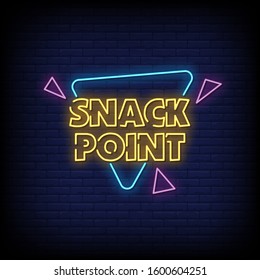 Snack Point Neon Signs Style Text Vector