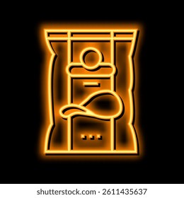 snack potato vegetable neon light sign vector. snack potato vegetable illustration