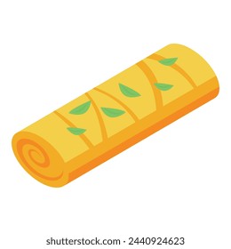 Snack roll icon isometric vector. Spring menu. Eat asian