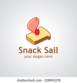 Snack as sail vector logo design, icon idea for cafe brand