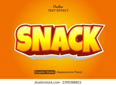 Imbiss Texteffekt mit orangefarbenem Grafikstil und editierbar.