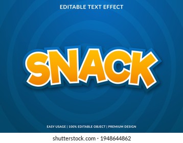 snack text effect template design with bold style and abstract background use for business brand logo and sticker