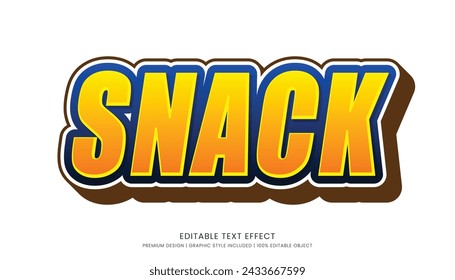 snack text effect template editable design for business logo and brand