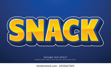 snack text effect template editable design for business logo and brand