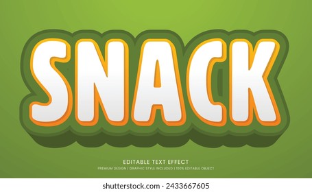 snack text effect template editable design for business logo and brand