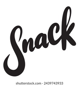 Snack text isolated on transparent background. Hand drawn vector art.