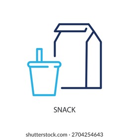 Snack dünne Linie Symbole. Original Vektorgrafik.