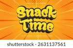 Snack time 3d editable text effect template Suitable for comic theme