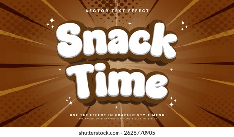 Snack Time 3d editable text effect Template suitable for comic Style