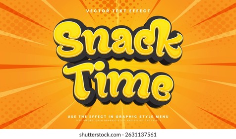 Snack time 3d editable text effect template Suitable for comic theme