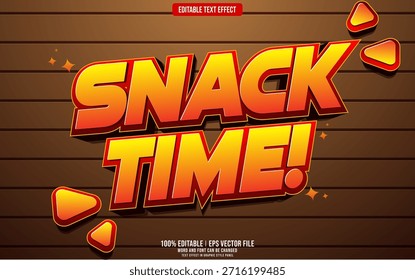 Snack Time Estilo de dibujos animados 3D efecto de texto editable