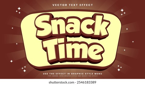 Snack time editable text effect template with bold and abstract style