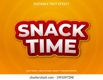 snack time text effect template design with abstract and bold style use for business brand and logo