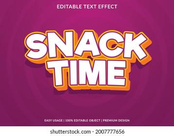 Snack Time Text Effect Template With Bold And Abstract Style Use For Business Brand And Logo