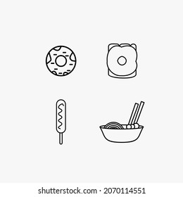 a snack vector design with outline style