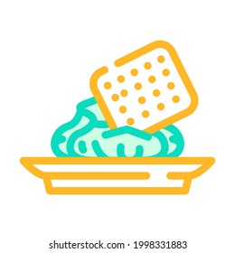 snack with wasabi color icon vector. snack with wasabi sign. isolated symbol illustration
