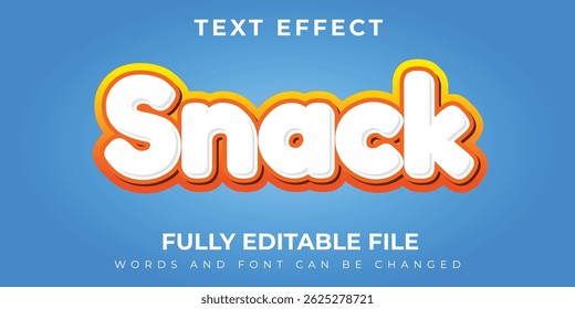 Efeito de Texto Branco Snack com Fundo Azul