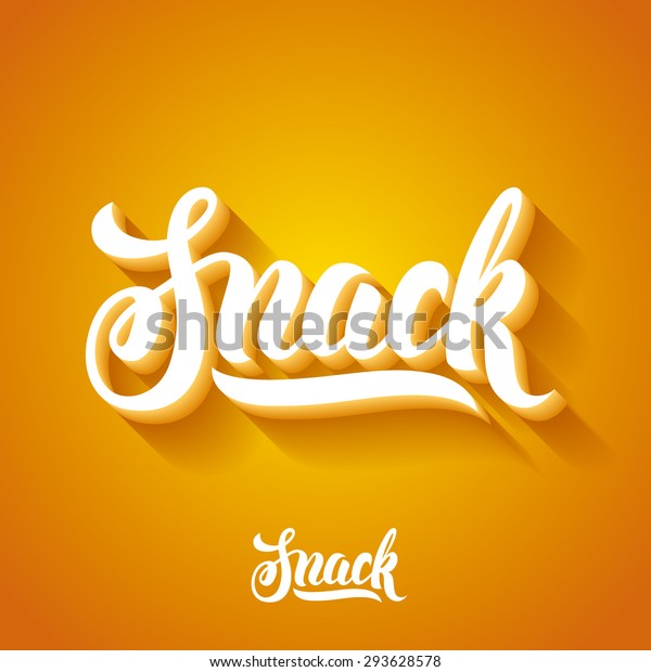 snack-word-sign-hand-lettering-handmade-stock-vector-royalty-free