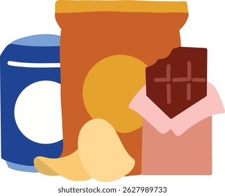 Snacks and Beverages vector illustration