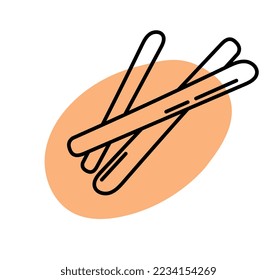 Snacks doodle icon. Graphic element for website. Abstract and minimalist creativity and art. Design element for printing on fabric. Logotype for company and branding. Cartoon flat vector illustration