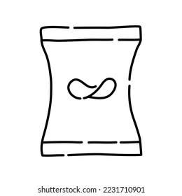 Snacks doodle icon. Hand drawn black sketch. Vector Illustration.
