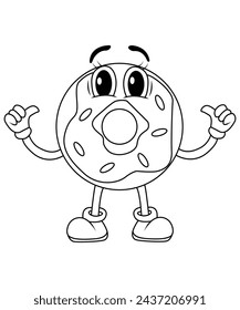 Snacks, Food, Drinks funny coloring page for kids and adults, t-shirt, logo.