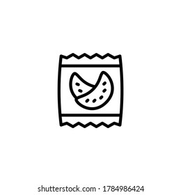 Snacks icon  in black line style icon, style isolated on white background