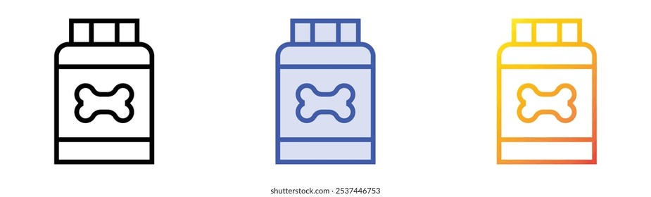 Icono de aperitivos. Lineal, relleno azul y diseño de estilo degradado aislado sobre fondo blanco