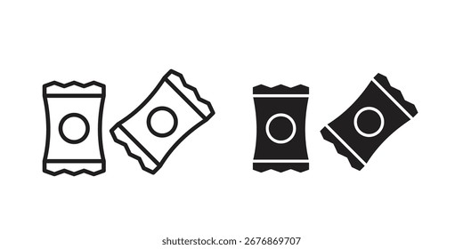 Icono de bocadillos sobre fondo blanco. icono establecido en contorno negro y relleno