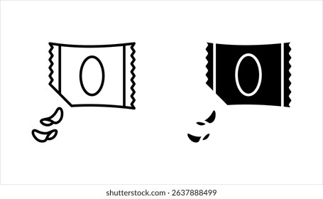snacks icon set, snack potato chips food design, vector illustration on white background