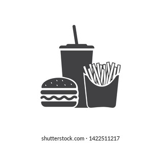 snacks icon vector - delicious burger and cold drinks icon - restaurant app icon 