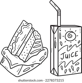 Snacks Isolated Coloring Page for Kids