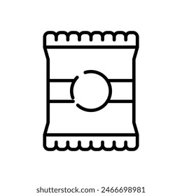 snacks, line icon, isolated background