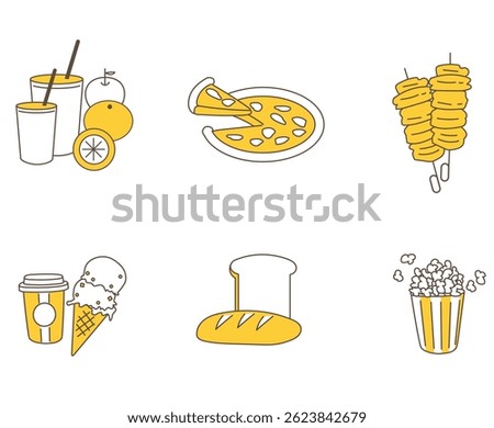 Snacks Lunch infographic 6 set