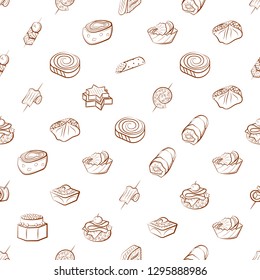 Snacks set. Background for printing, design, web. Usable as icons. Seamless. Binary color.