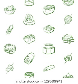 Snacks set. Background for printing, design, web. Usable as icons. Seamless. Binary color.