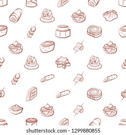 Snacks set. Background for printing, design, web. Usable as icons. Seamless. Binary color.