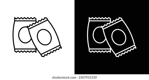 Snacks thin line vector icon set.